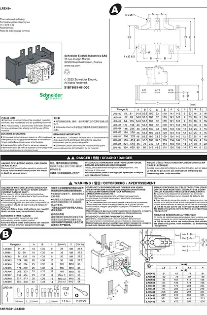 schneider施耐德Instruction sheet for LRE48x - 说明页
